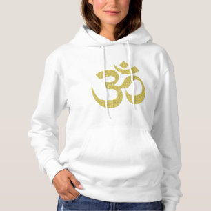 Goldenes buddhistisches Symbol OM für weißen Hoodie