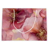 Goldenes Burgund Rosa Blume Brautparty Große Geschenktüte (Vorderseite)