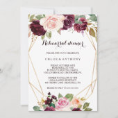 Goldenes Burgundy Probe Dinner Einladung (Vorderseite)