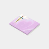 GOLDENES CADUCEUS-SYMBOL-MONOGRAMM Rosa Post-it Klebezettel (angewinkelt)