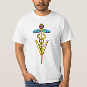 GOLDENES CADUCEUS-TIERARZT-SYMBOL T-Shirt