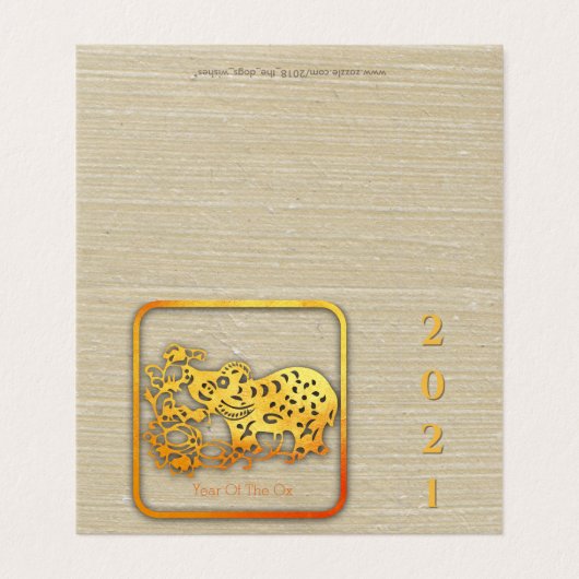 Goldenes chinesisches OX-Year-Paket FC (Außenseite Aufgefaltet)