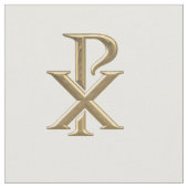 Goldenes Chirho-Symbol-Gewebe Stoff (Nahaufnahme)