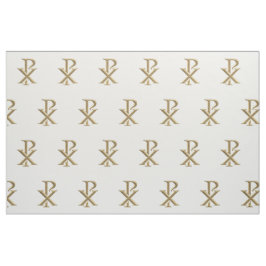 Goldenes Chirho-Symbol-Gewebe Stoff