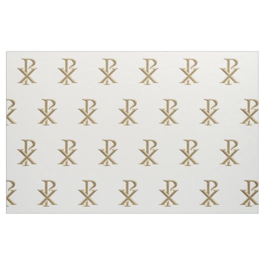 Goldenes Chirho-Symbol-Gewebe Stoff (Fat Quarter (45,7 x 55,9 cm))