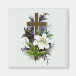 Goldenes christliches Kreuz Magnet