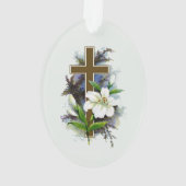 Goldenes christliches Kreuz Ornament (Rückseite)