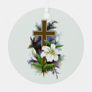 Goldenes christliches Kreuz Ornament Aus Metall