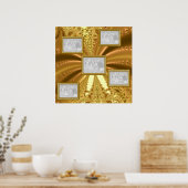 Goldenes Collage 1002 Poster (Küche)