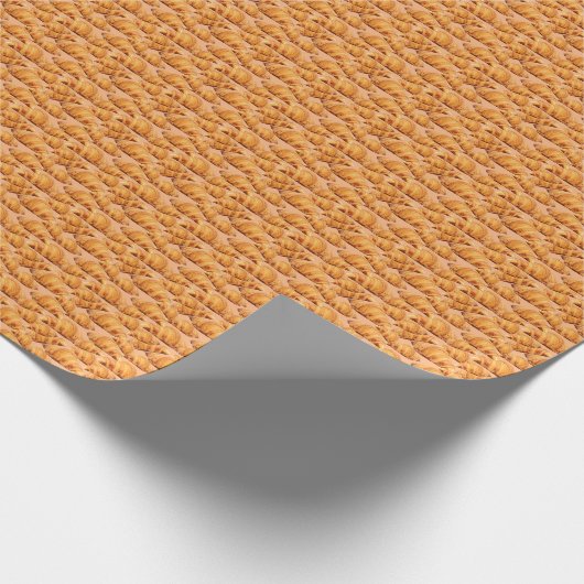 Goldenes Croissant, Bäckerei nahtlos Muster. Geschenkpapier (Ecke)