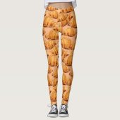 Goldenes Croissant, Bäckerei nahtlos Muster. Leggings (Vorderseite)