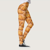 Goldenes Croissant, Bäckerei nahtlos Muster. Leggings (Rechts)