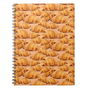 Goldenes Croissant, Bäckerei nahtlos Muster. Notizblock