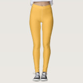 Goldenes Daffodil Gelb, hell, solide Farbe Leggings (Vorderseite)