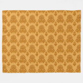 Goldenes Damast-Blumenmuster Fleecedecke (Vorderseite (Horizontal))