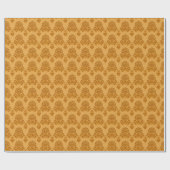 Goldenes Damast-Blumenmuster Geschenkpapier (Flach)