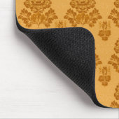 Goldenes Damast-Blumenmuster Mousepad (Ecke)