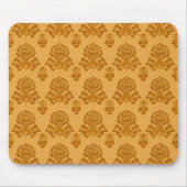 Goldenes Damast-Blumenmuster Mousepad (Vorne)