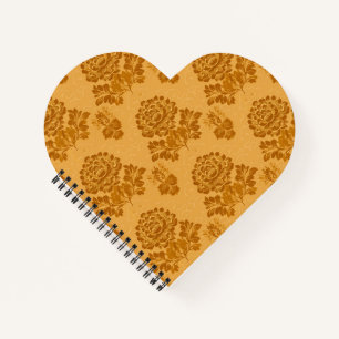Goldenes Damast-Blumenmuster Notizblock
