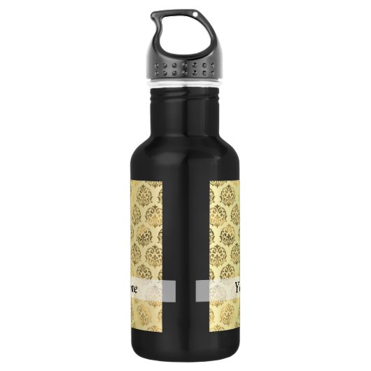 Goldenes Damastmuster Edelstahlflasche (Rückseite)