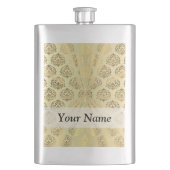 Goldenes Damastmuster Flachmann (Vorderseite)