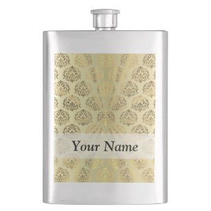 Goldenes Damastmuster Flachmann