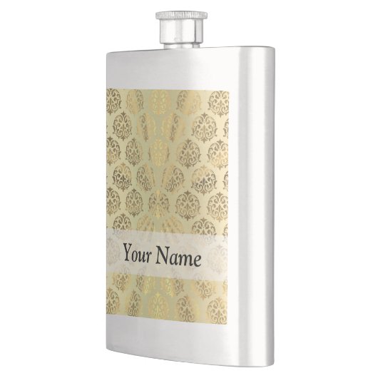 Goldenes Damastmuster Flachmann (Links)