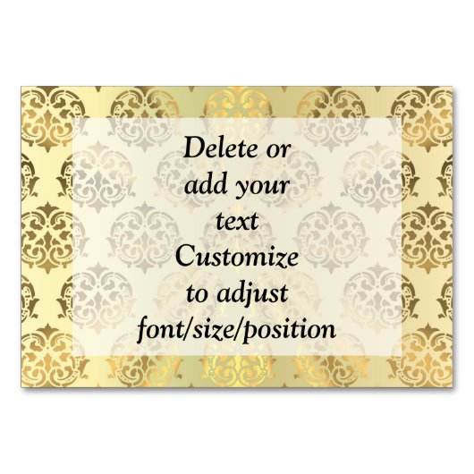 Goldenes Damastmuster Tischnummer (Vorderseite)