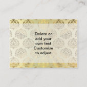 Goldenes Damastmuster Visitenkarte (Rückseite)