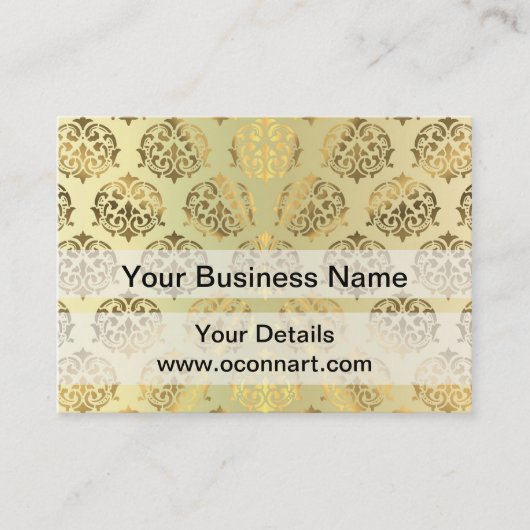 Goldenes Damastmuster Visitenkarte (Vorderseite)