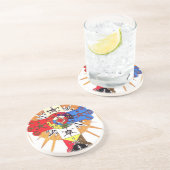 GOLDENES DÄMMERUNGS-SYMBOL DER ROSE U. DES KREUZES SANDSTEIN UNTERSETZER (Seite)