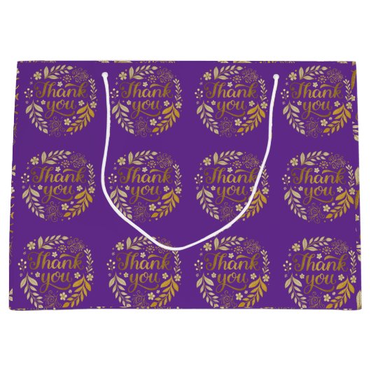 Goldenes Dankeschön Große Geschenktüte (Vorderseite)