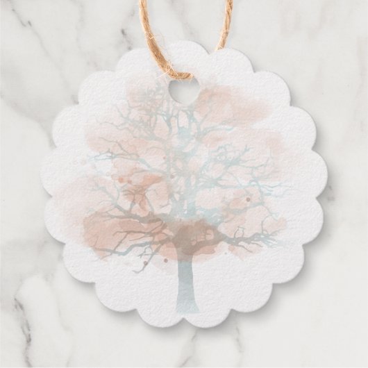 goldenes Dankeschön mit Herbsteiche Geschenkanhänger (Rückseite)