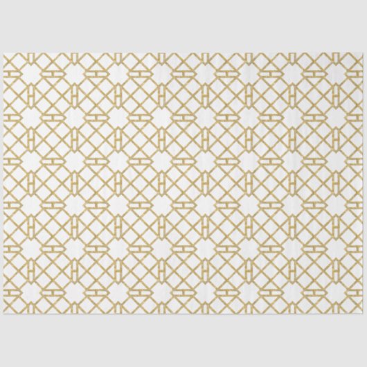 Goldenes Déco Chinesisches Chippendale Entdeckungs Seidenpapier (Vorderseite)