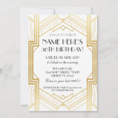 Goldenes Déco der 1920er Jahre lädt Gatsby-Party e Einladung (Vorderseite)