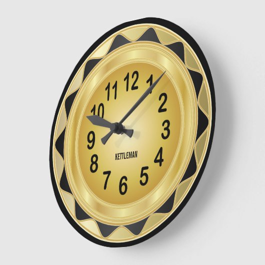 Goldenes Design Große Wanduhr (Winkel)