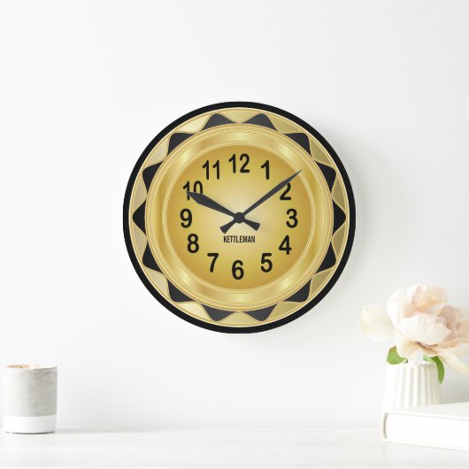Goldenes Design Große Wanduhr (Zuhause)