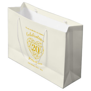 Goldenes Diamantenjubiläum 20 Jahre Liebe groß Große Geschenktüte