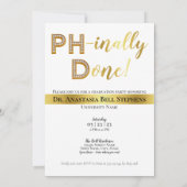 Goldenes Doktorat PhD Abschluss Zeremonie Party Fo Einladung (Rückseite)