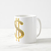 Goldenes Dollar-Zeichen Kaffeetasse (VorderseiteRechts)