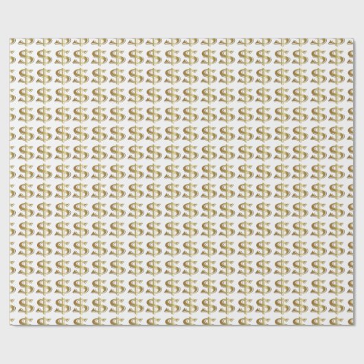 Goldenes Dollar-Zeichen-Packpapier Geschenkpapier (Flach)