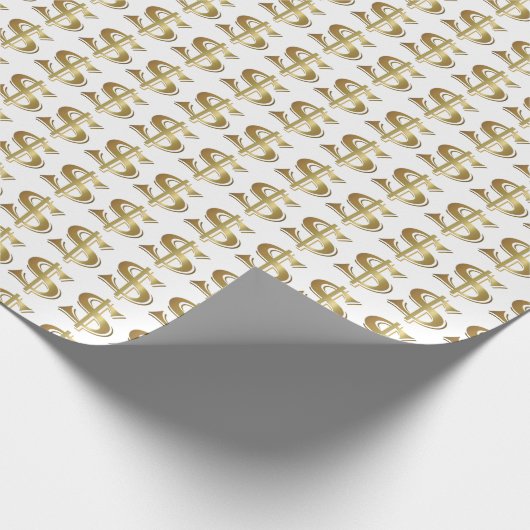 Goldenes Dollar-Zeichen-Packpapier Geschenkpapier (Ecke)