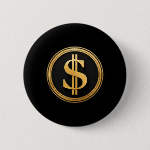 Goldenes Dollarsymbol D.o.g.e. 4. Juli 1776 2025 Button