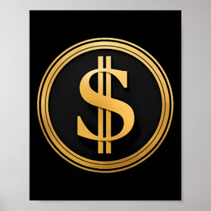 Goldenes Dollarsymbol D.o.g.e. 4. Juli 1776 2025 Poster