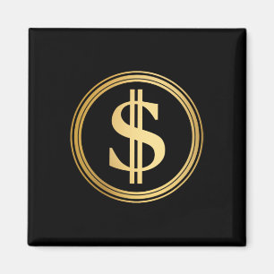Goldenes Dollarsymbol D.o.g.e. 4. Juli  Magnet