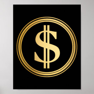 Goldenes Dollarsymbol D.o.g.e. 4. Juli Poster