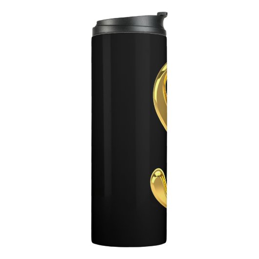Goldenes Dollarzeichen Thermosbecher (Nach links gedreht)