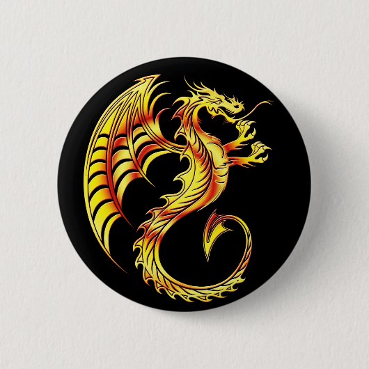 Goldenes Drache-Symbol Button (Vorderseite)