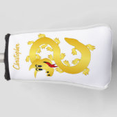Goldenes Drachen-Design Golf Headcover (Vorderseite)