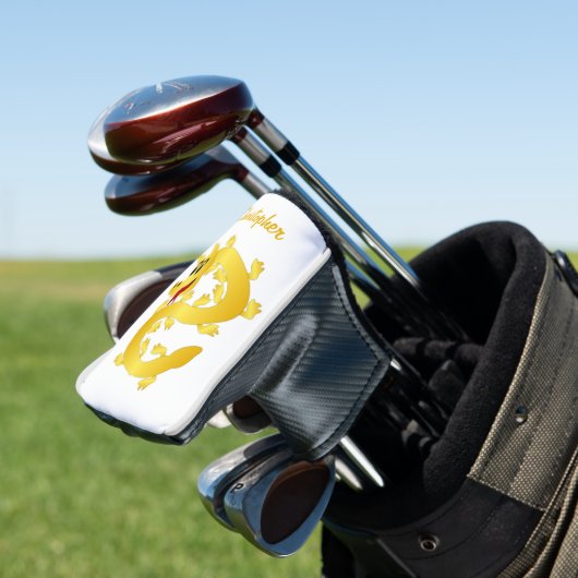 Goldenes Drachen-Design Golf Headcover (In Situ)
